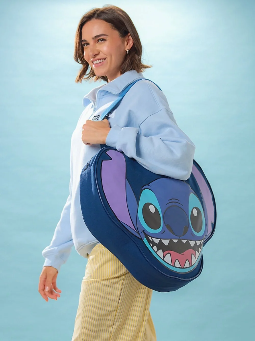 Authentic Disneyland Resort Stitch Large Face Tote Bag NWOT